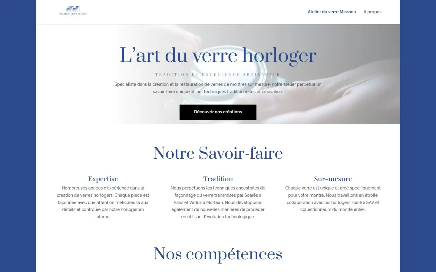 Capture du site Atelier du Verre Miranda